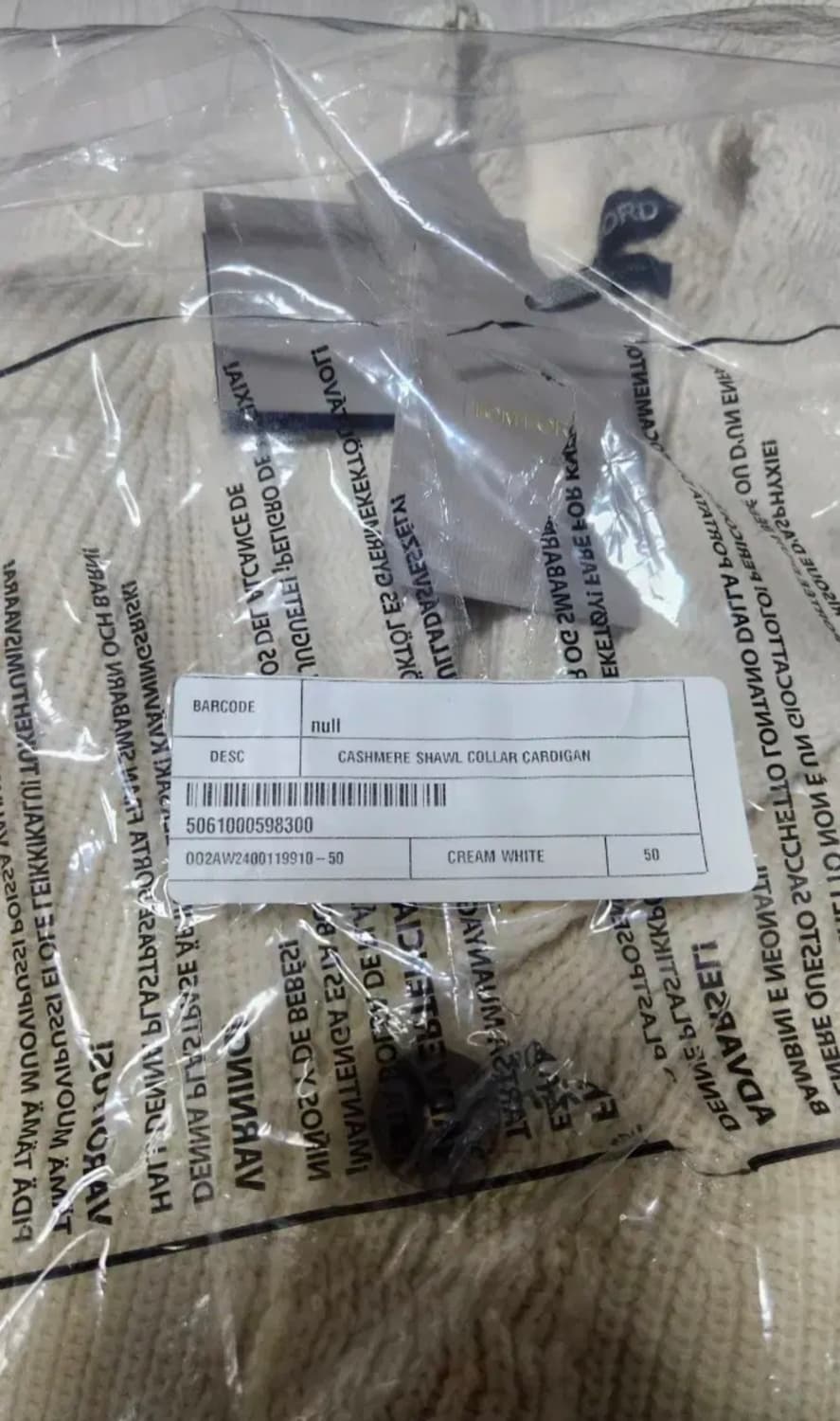 톰포드 맥퀸 캐시미어 숄카라 가디건 화이트 50 상품이미지4