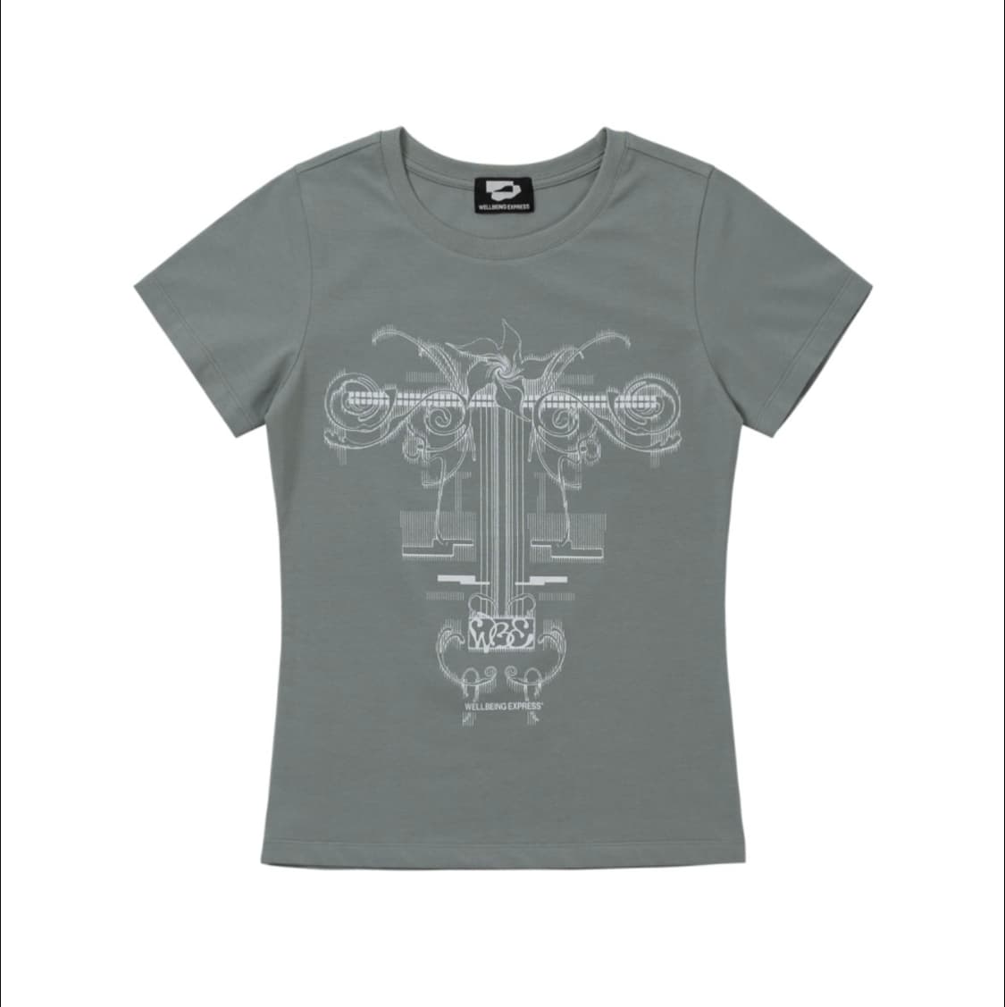웰빙익스프레스 Flower Tattoo Tee Cement L 상품이미지2
