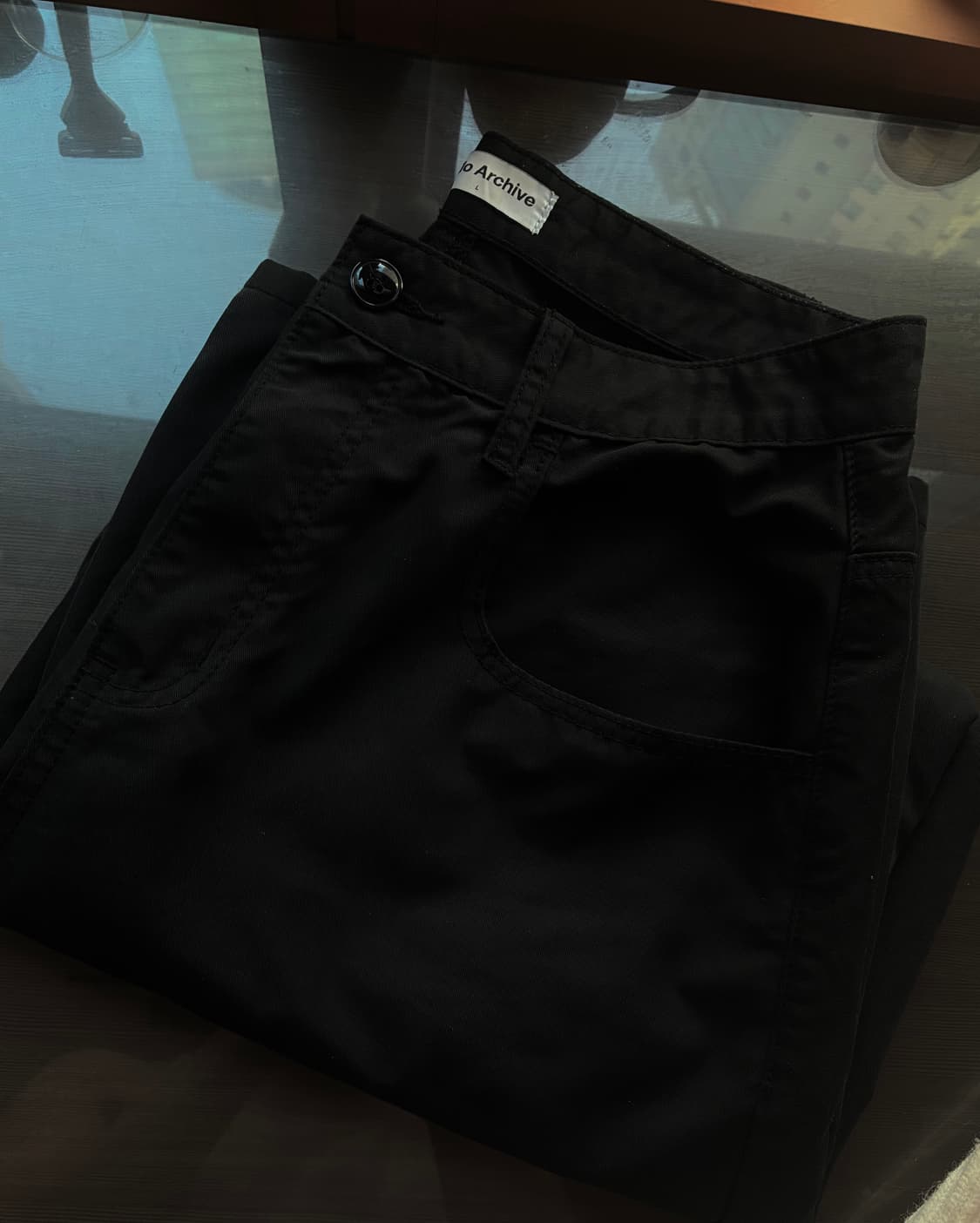 (L) 밀로 아카이브 리플렉트 커브드 치노 팬츠 [블랙] 판매 상품이미지8