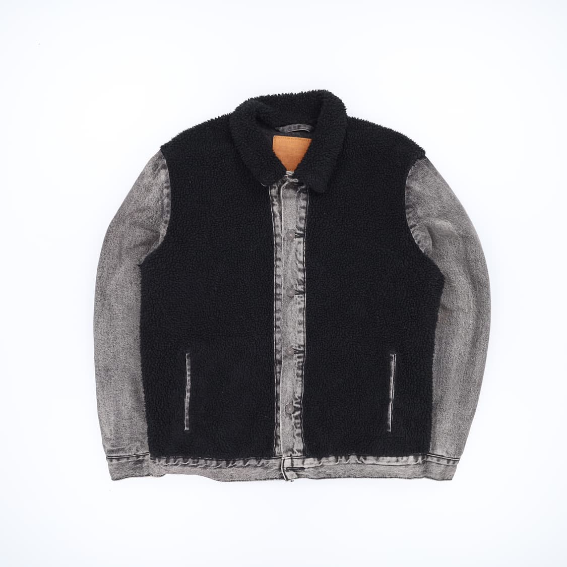 L 리바이스 그리즐리 쉐르파 트러커 데님 흑청 자켓 4184 상품이미지1