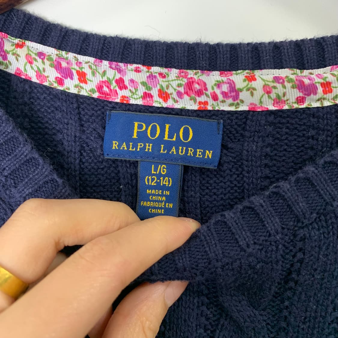 폴로 랄프로렌 네이비 꽈배기 니트 상품이미지5