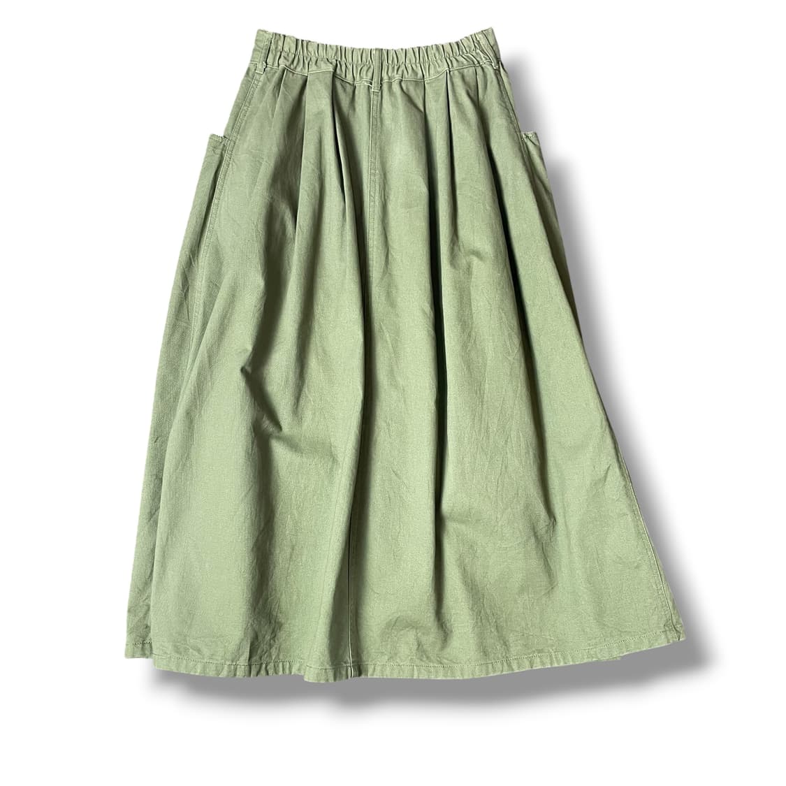 빈티지 카키 플레어 단추 스커트 상품이미지2