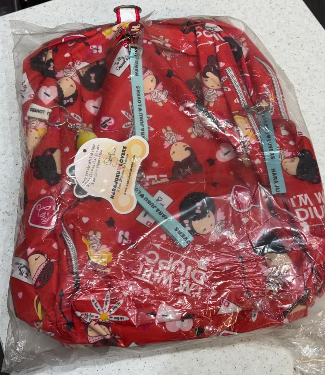 고전 빈티지 아이러브하라주쿠 가방 백팩 상품이미지1