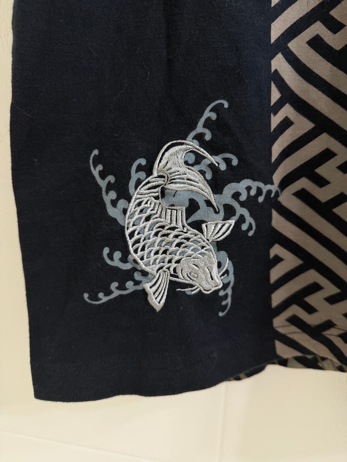 고쿠 오리엔탈 프린팅 자수 반팔 티셔츠 상품이미지5