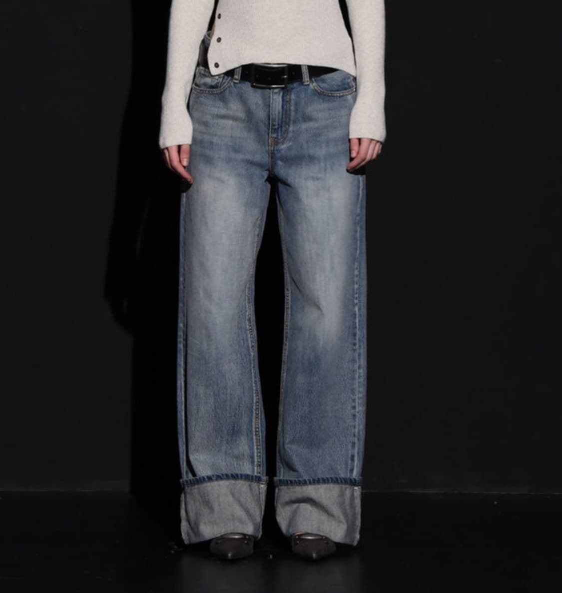 보헤미안서울 보헴서 와이드 롤업 데님 팬츠 M 상품이미지1