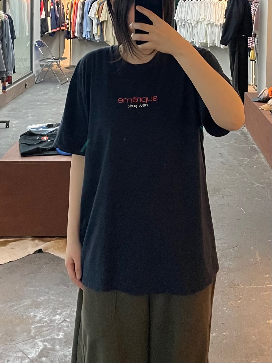 슈프림 클래식로고 블랙 반팔 H2751 상품이미지1