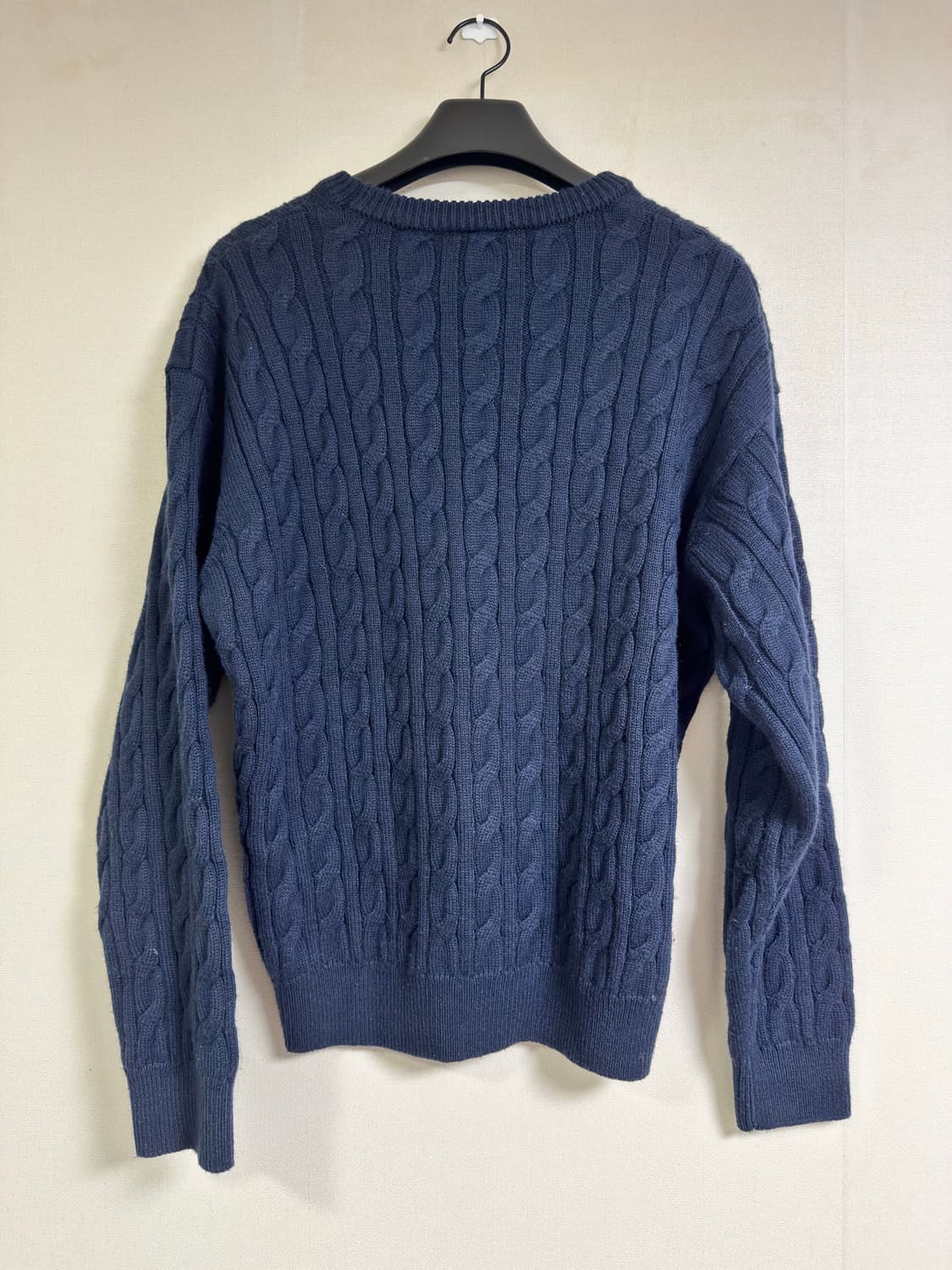 후브스 헤비 케이블 니트 울 스웨터 [네이비] - L 사이즈 상품이미지6