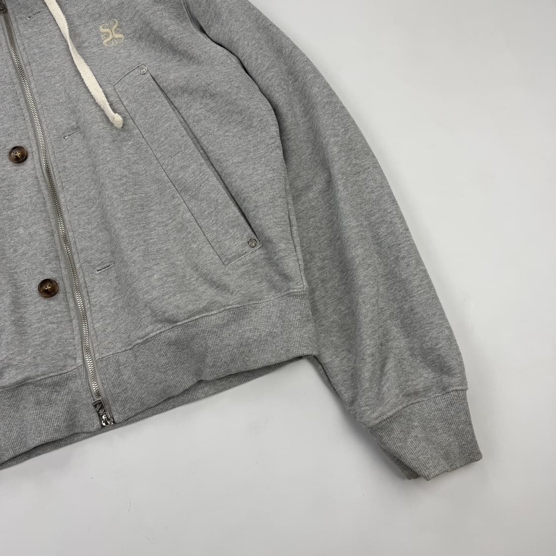 세터 테오 코튼 올 데이 후드 집업 멜란지 그레이 상품이미지5