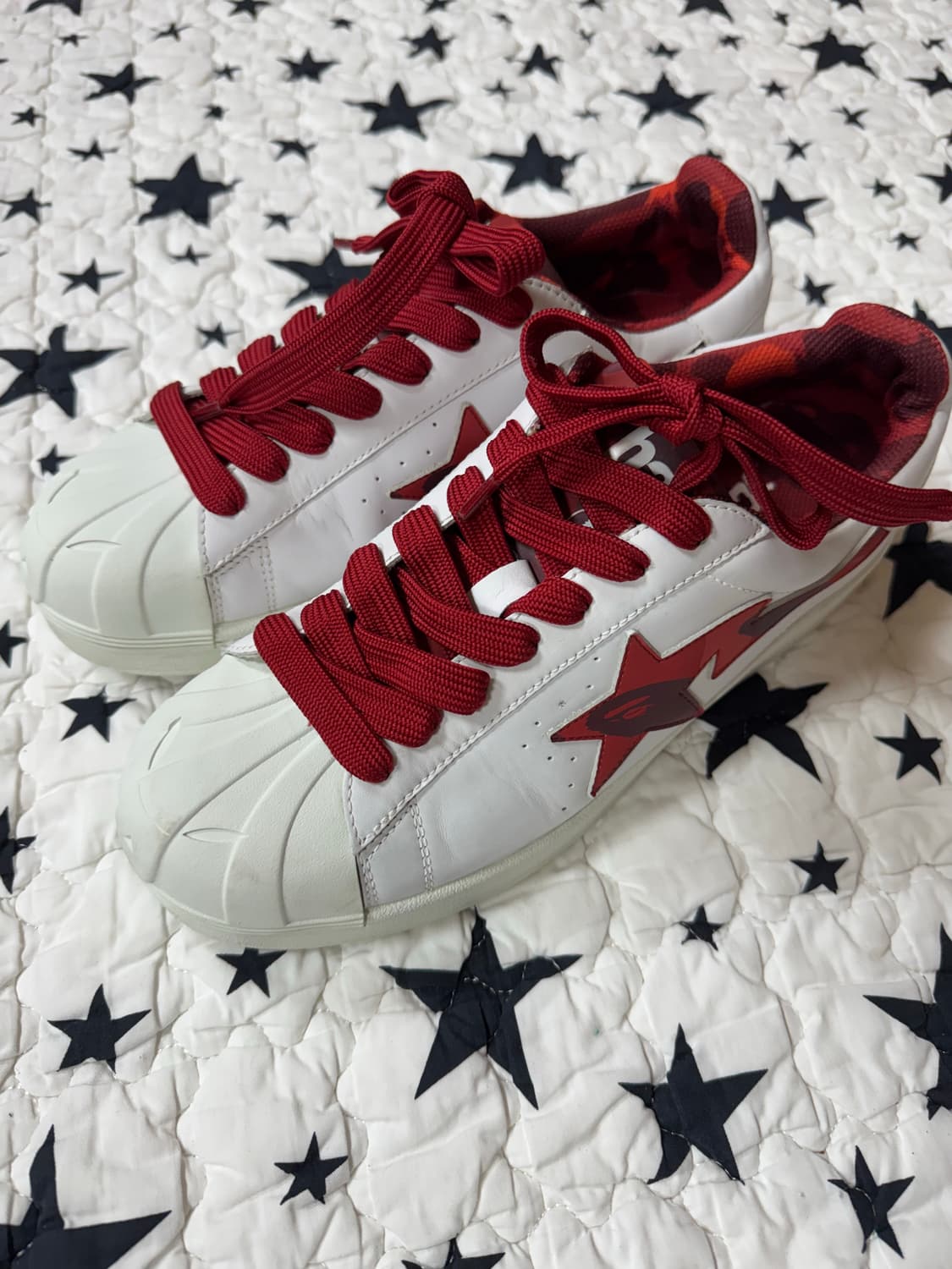 베이프 스컬 스타 화이트/레드 상품이미지2