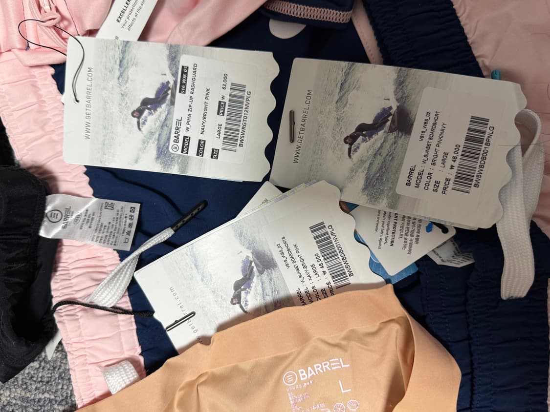 새상품 전부 다 8.5 배럴 래쉬가드 집업 반바지2개 레깅스 이너팬티 상품이미지2