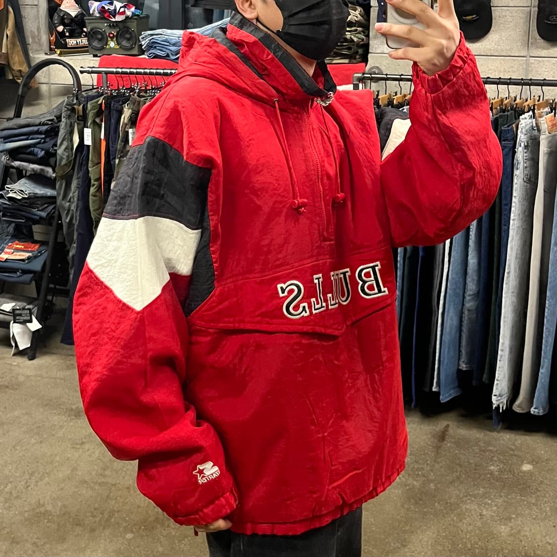 90s 스타터 NBA 시카고불스 아노락 패딩 (XL) 상품이미지9