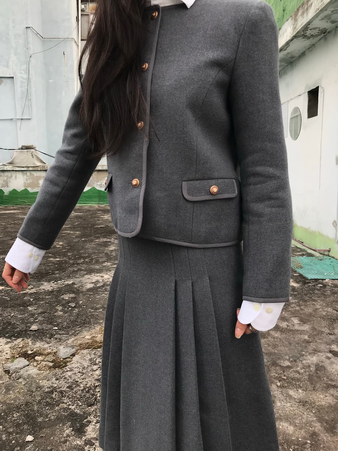 그레이 클래식 울 자켓 상품이미지5