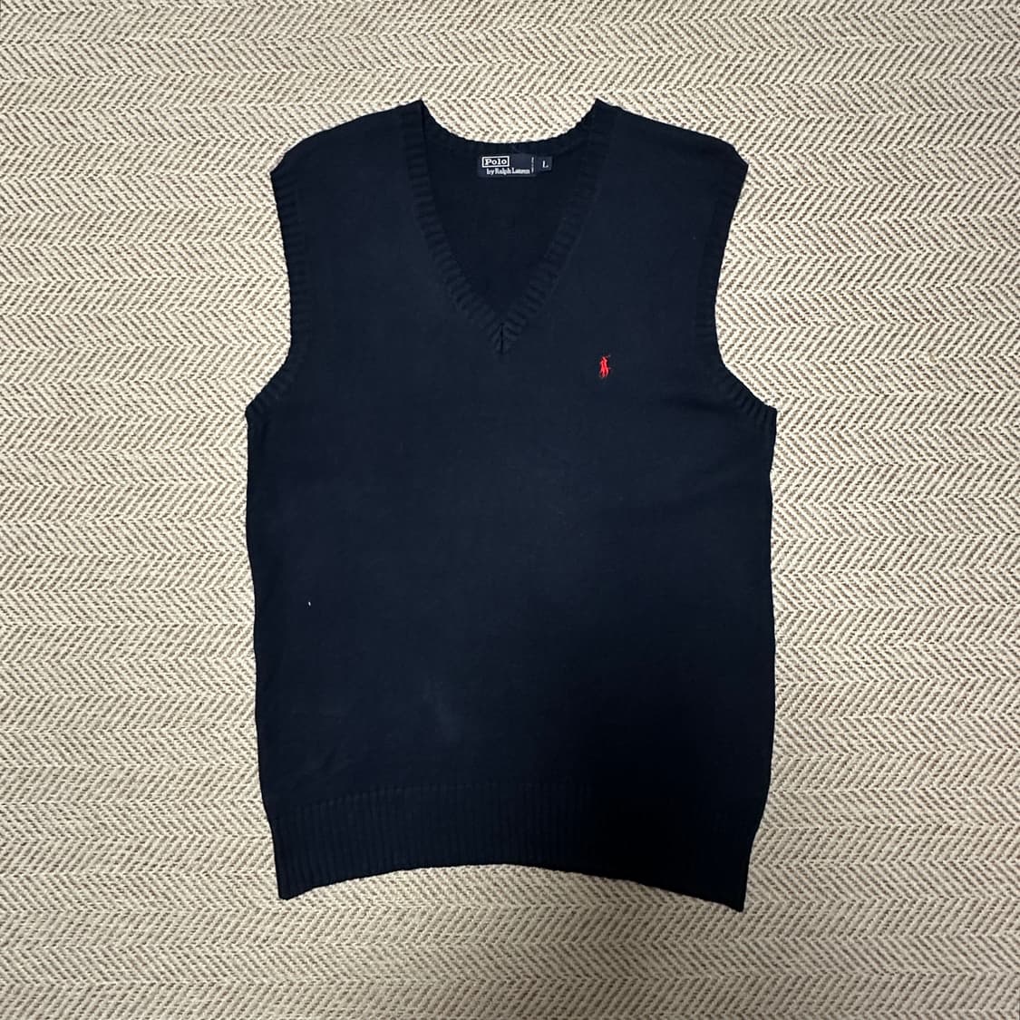 POLO RALPH LAUREN cotton knir vest navy 상품이미지1