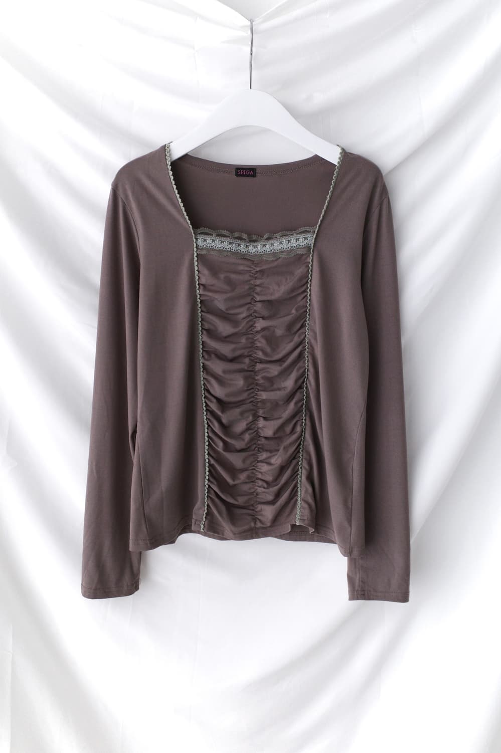 shirring lace long sleeve 상품이미지1