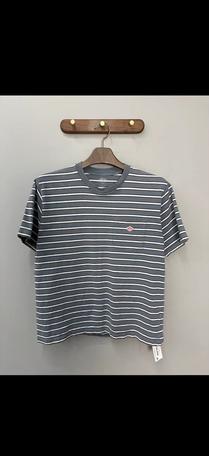 단톤 포켓 스트라이프 반팔 티셔츠 H1976 상품이미지2