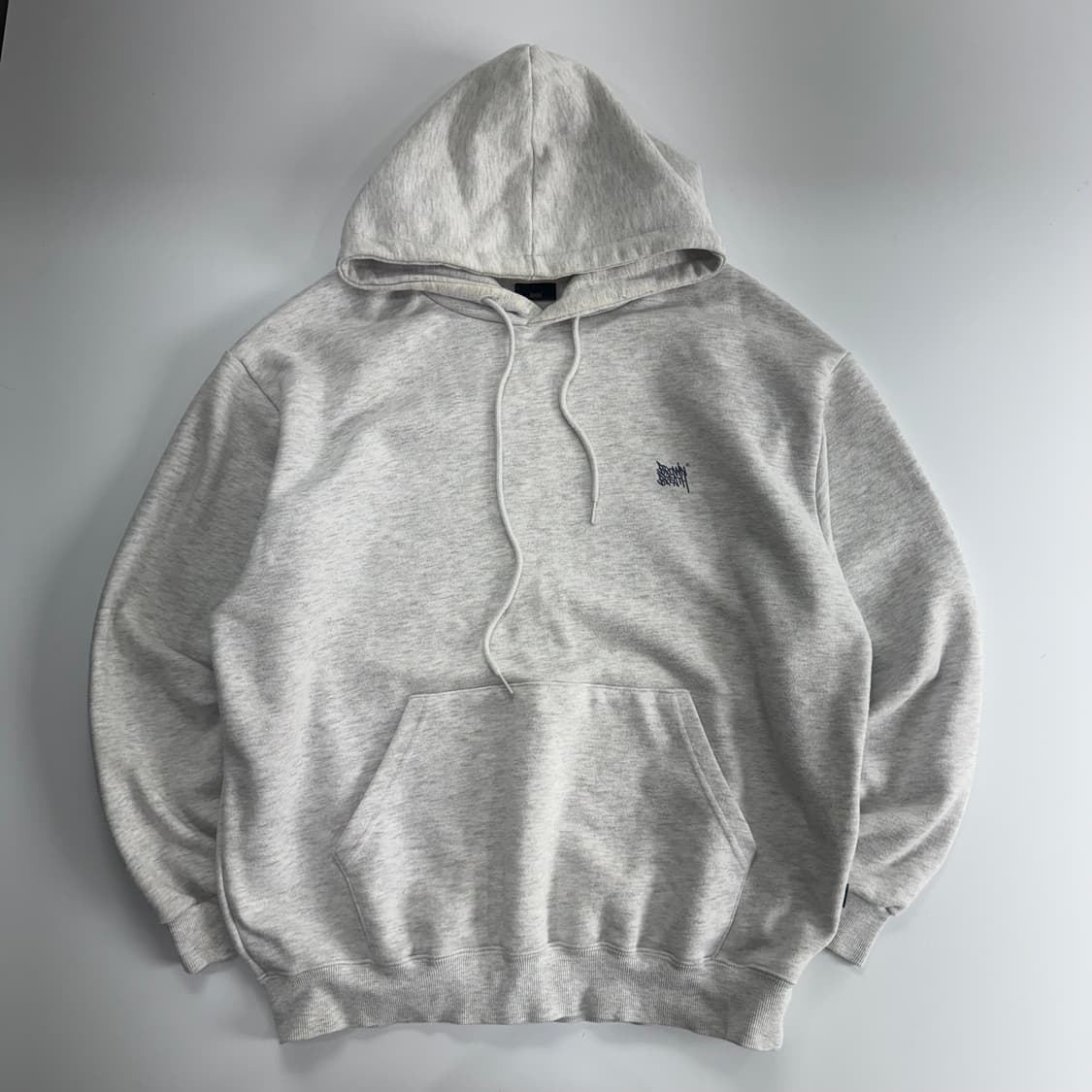 Brown breath 브라운 브레스 백 로고 멜란지 후드티 상품이미지4