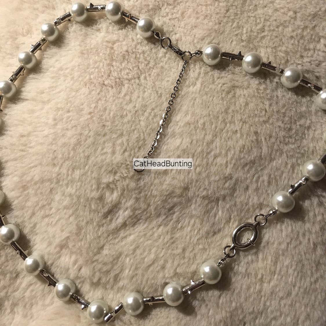 UNISEX_Pearl Thorn Necklace 진주 가시 목걸이 상품이미지3