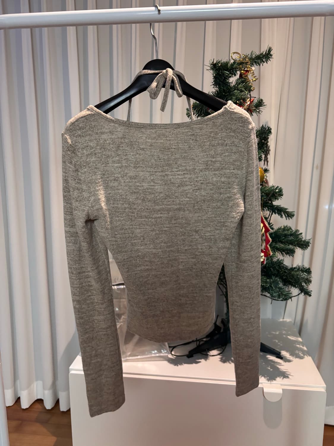 홀터넥 긴팔 티 상품이미지2