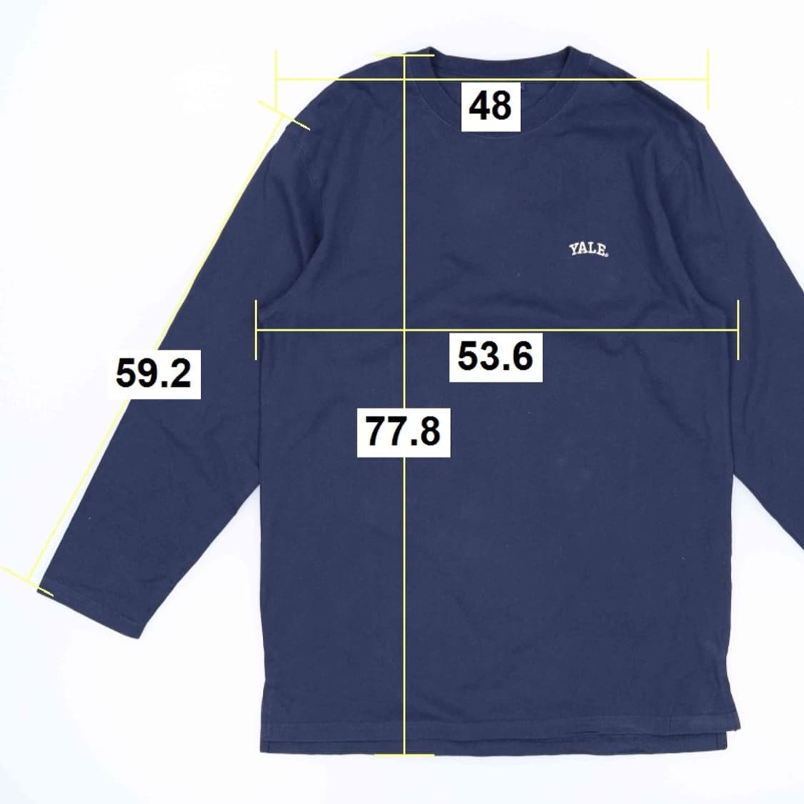 [L] 예일 스몰로고 라운드 롱슬리브 긴팔 티셔츠 네이비 3950 상품이미지8