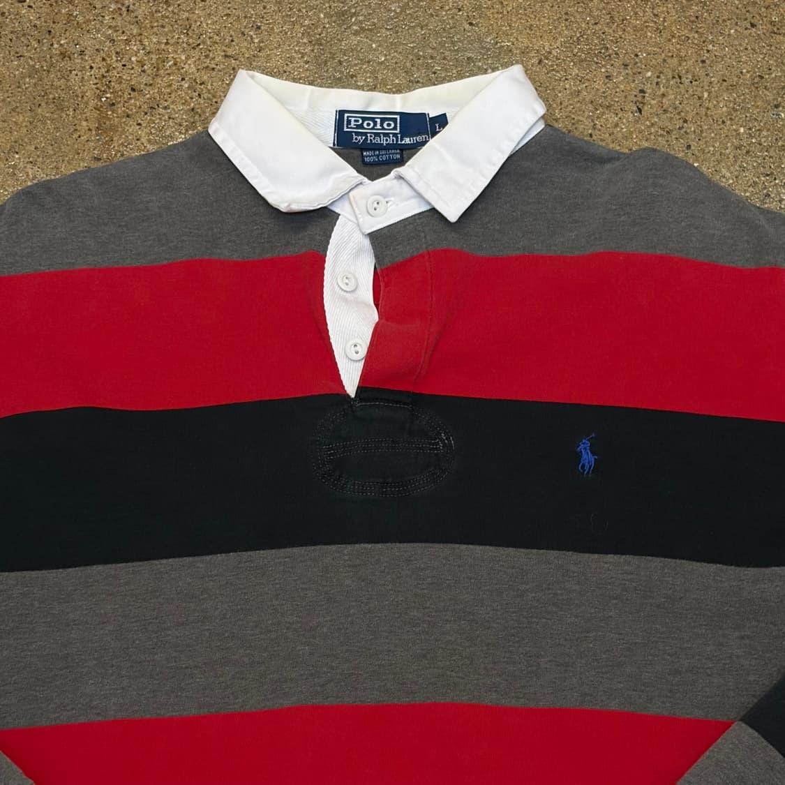 레어 00s 미국 빈티지 폴로랄프로렌 스트라이프 럭비티 카라티  상품이미지3