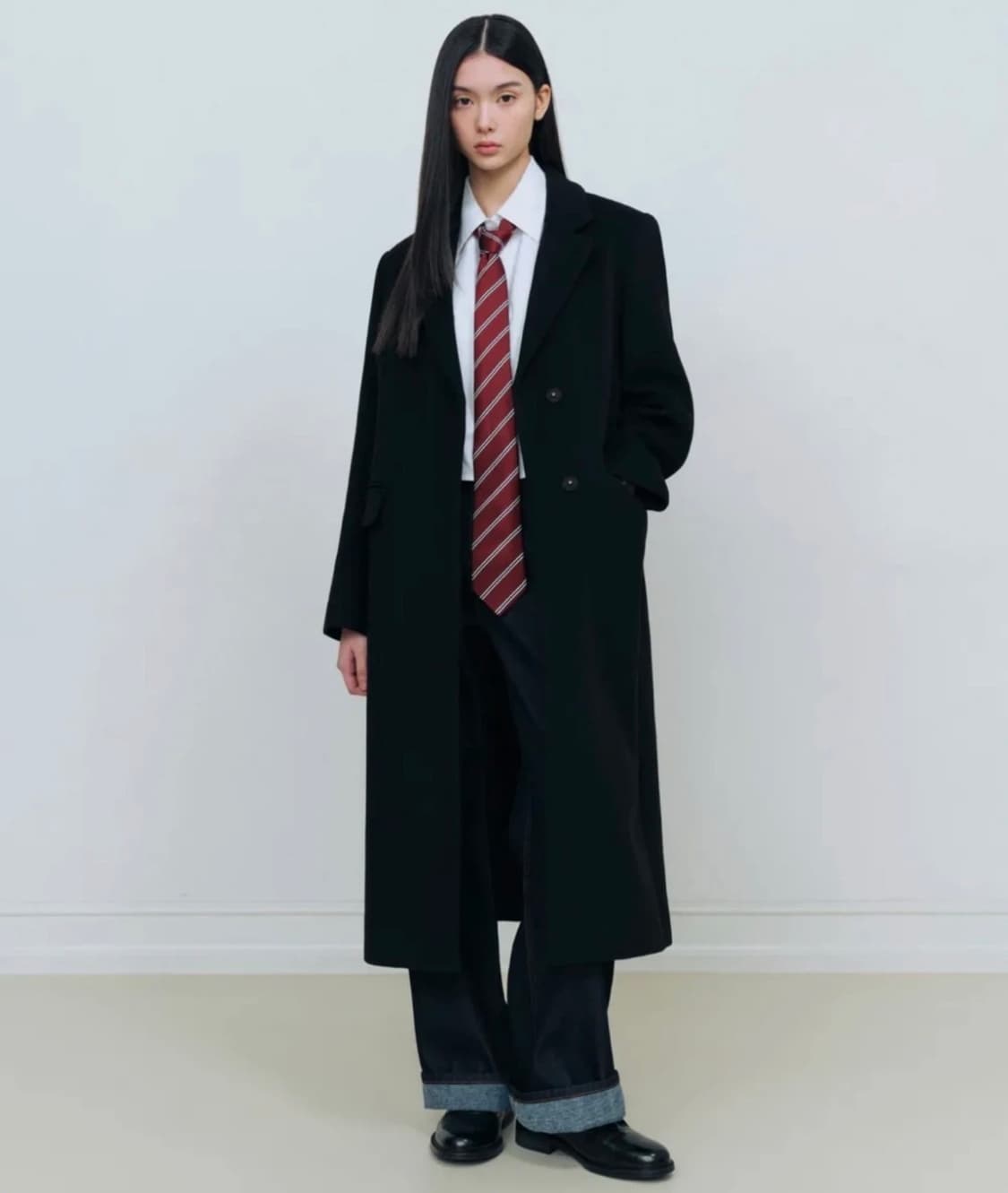 무신사 스탠다드 캐시미어 롱코트 블랙 S 상품이미지1