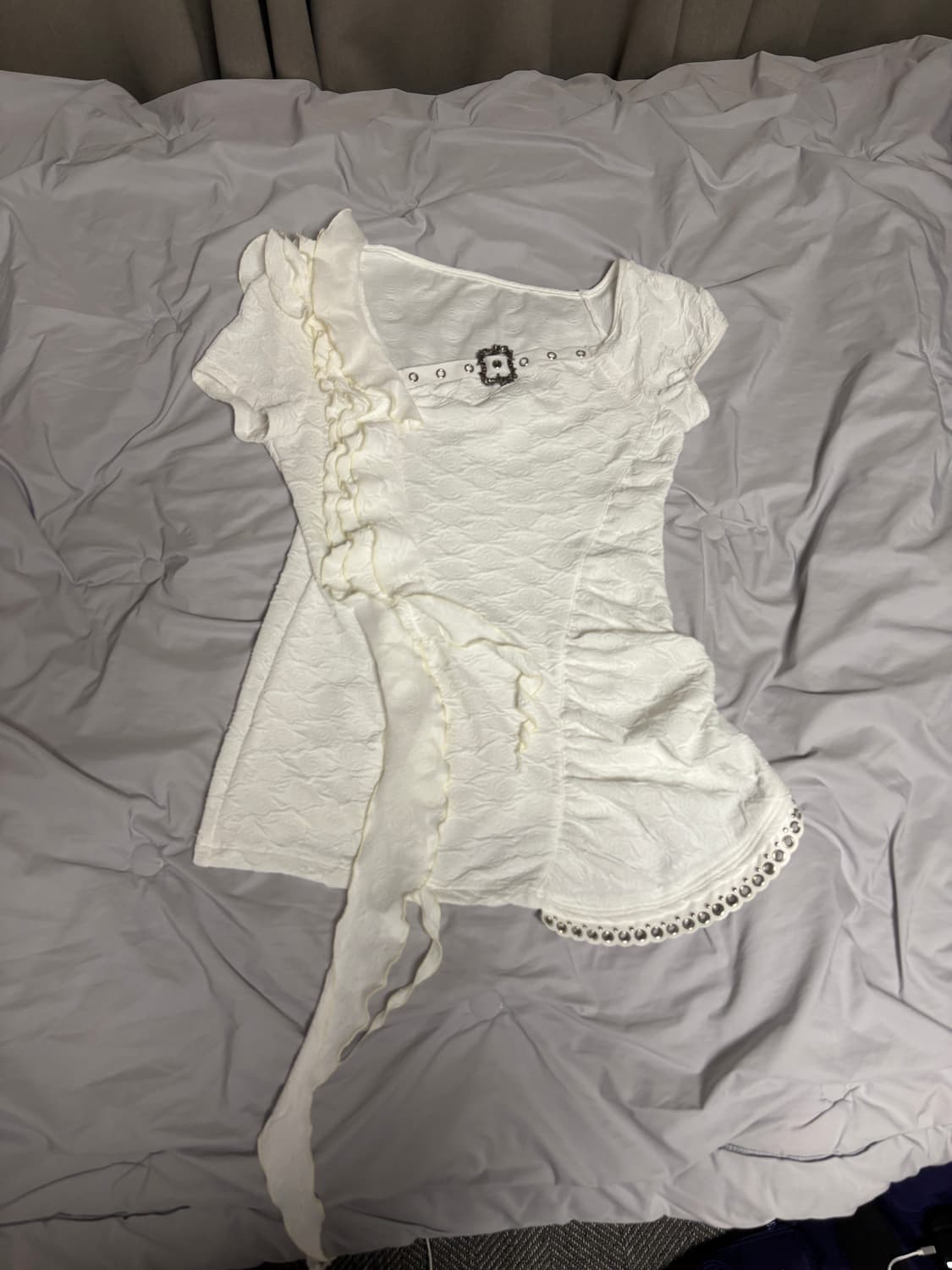 더블펀치 러플메탈 버클 슬리밍 쇼츠 슬리브 티셔츠 상품이미지3