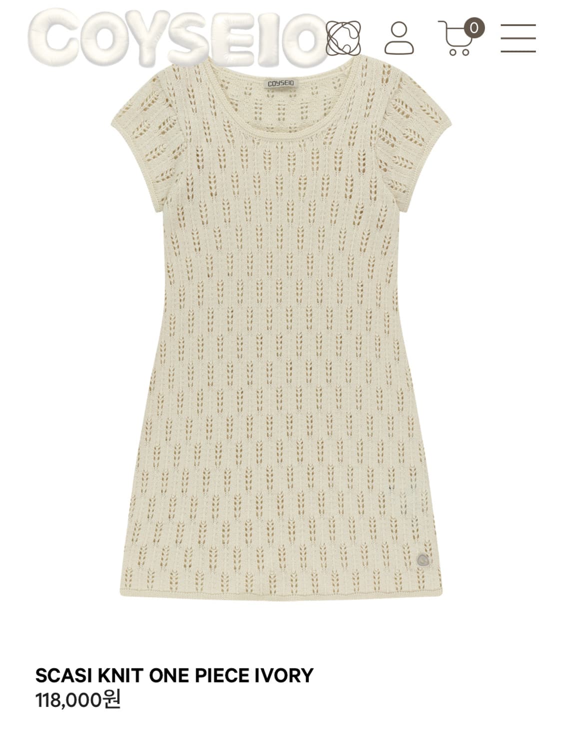 코이세이오 니트원피스 SCASI KNIT ONE PIECE IVORY 상품이미지1