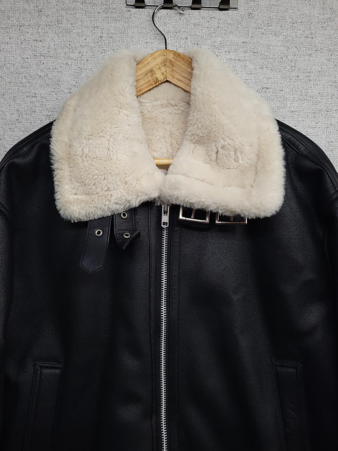 도프제이슨 하프넥 무톤 무스탕 자켓 상품이미지3