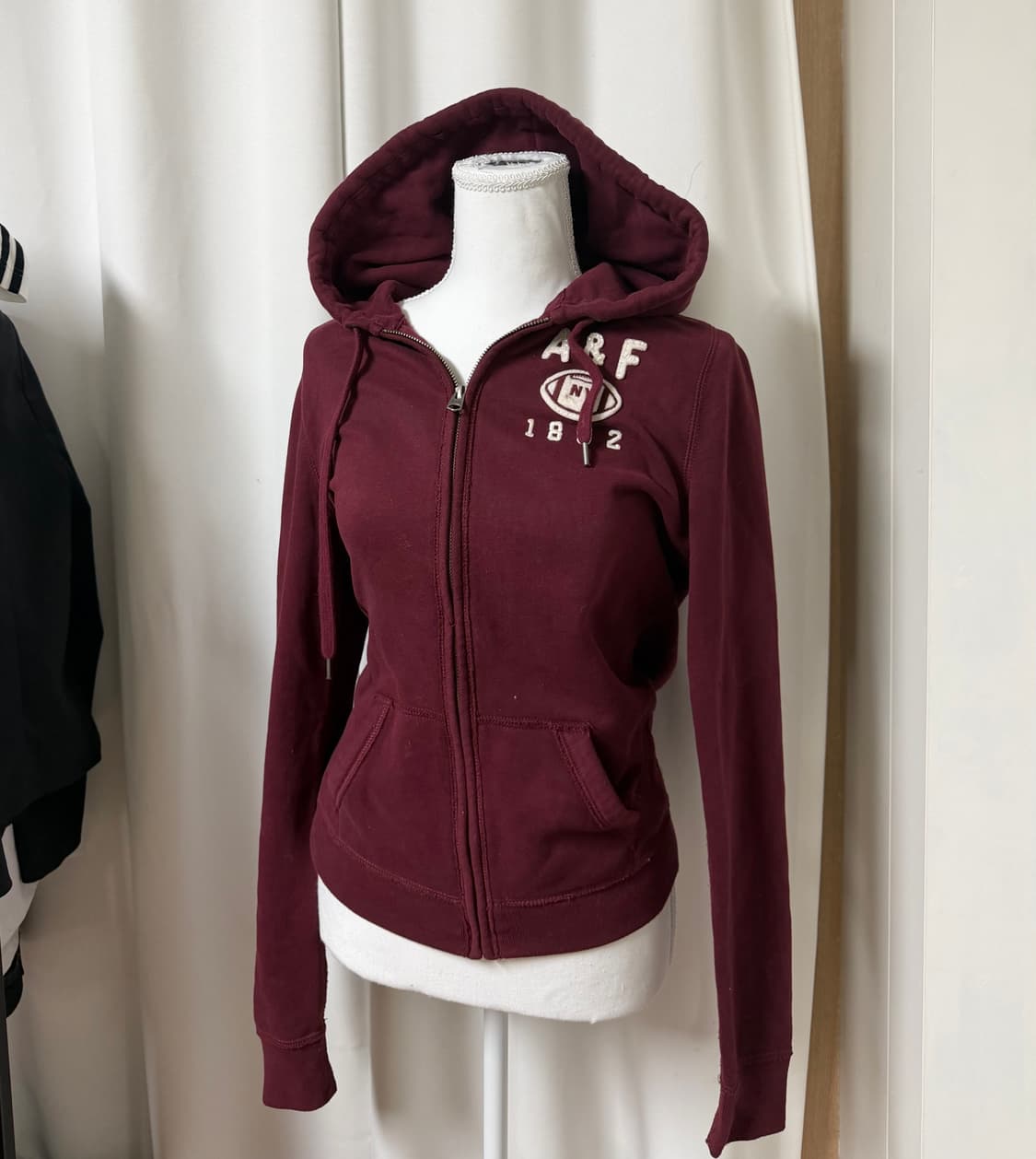 아베크롬비 와인버건디 딱붙 후드집업 상품이미지1