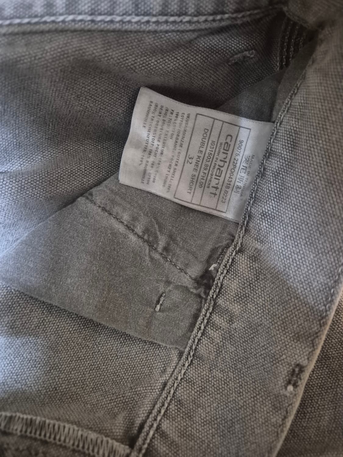 칼하트 wip og 더블니 숏츠 페이디드 그레이 32 상품이미지3