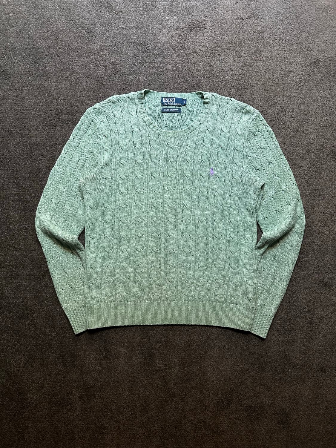 폴로 랄프로렌 실크 캐시미어 케이블 니트 L 상품이미지1