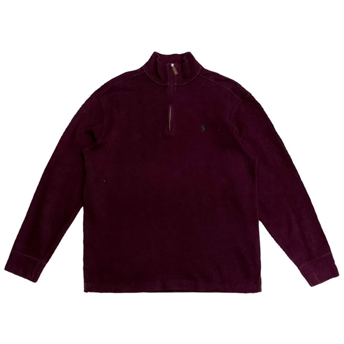 POLO 버건디 코튼 하프 집업 니트 M 상품이미지1