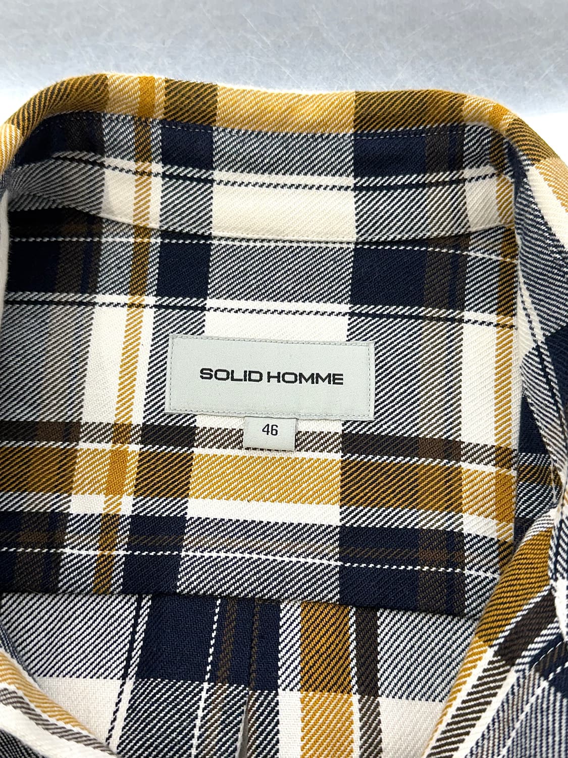 솔리드옴므 19ss 브라운 체크 헤비 코튼 오버 셔츠 상품이미지7
