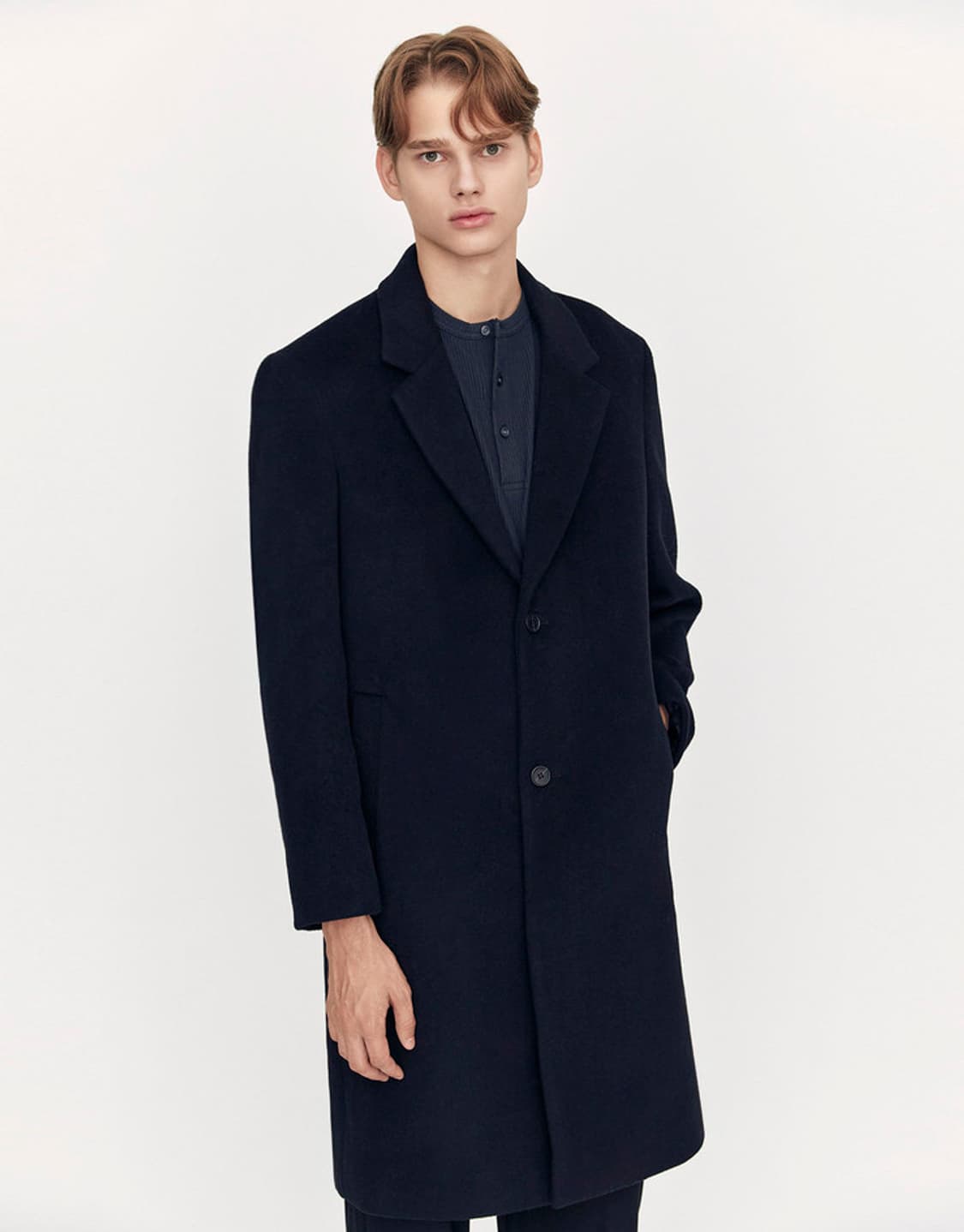 지오다노 울캐시 싱글 코트 블랙 XL (새상품) 상품이미지1