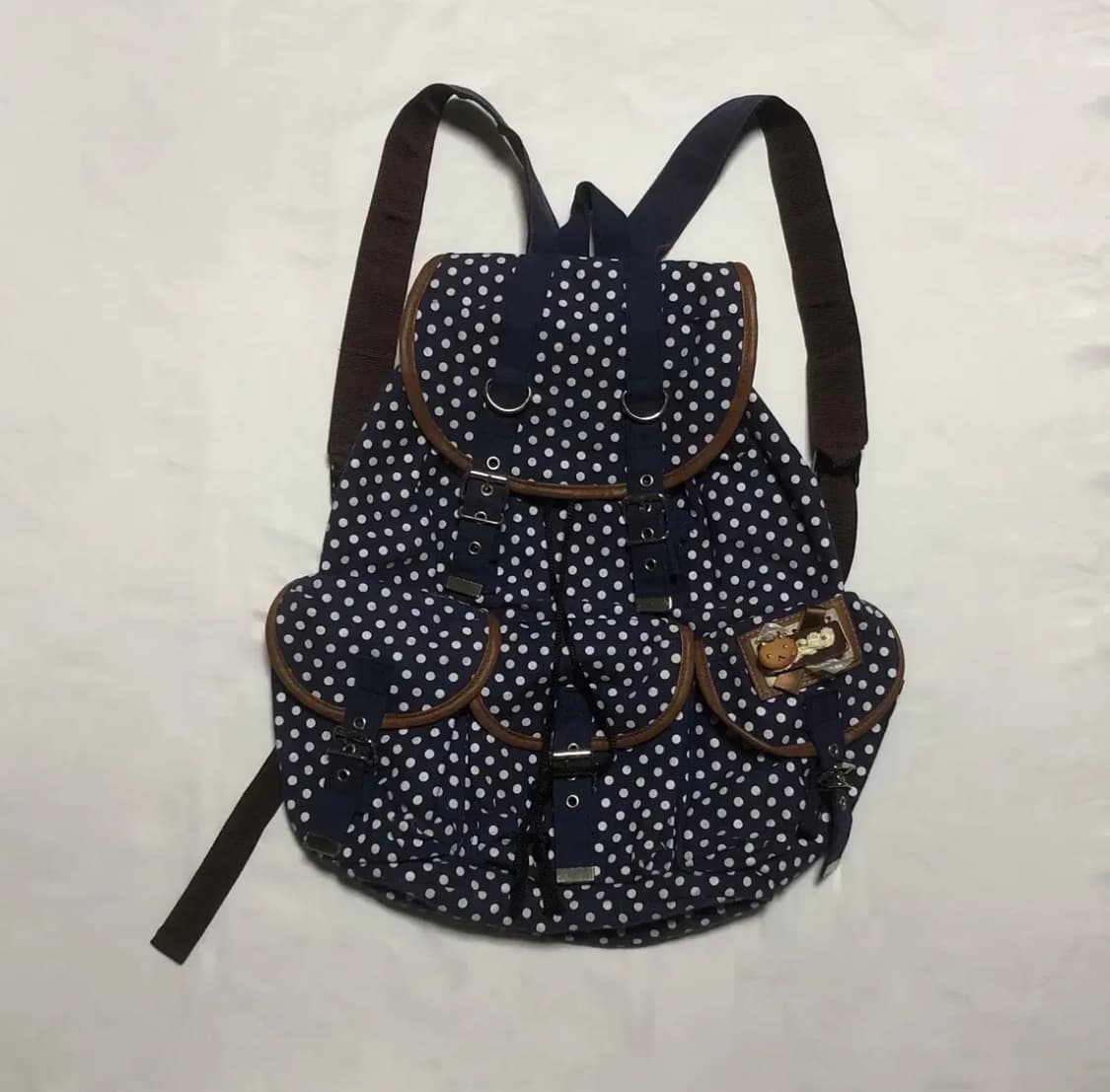 빈티지 도트 쓰리 포켓 백팩 상품이미지2