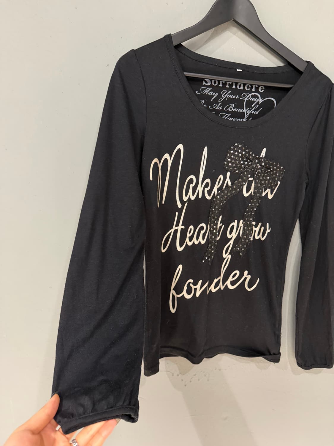 ribbon point lettering long sleeve 상품이미지8