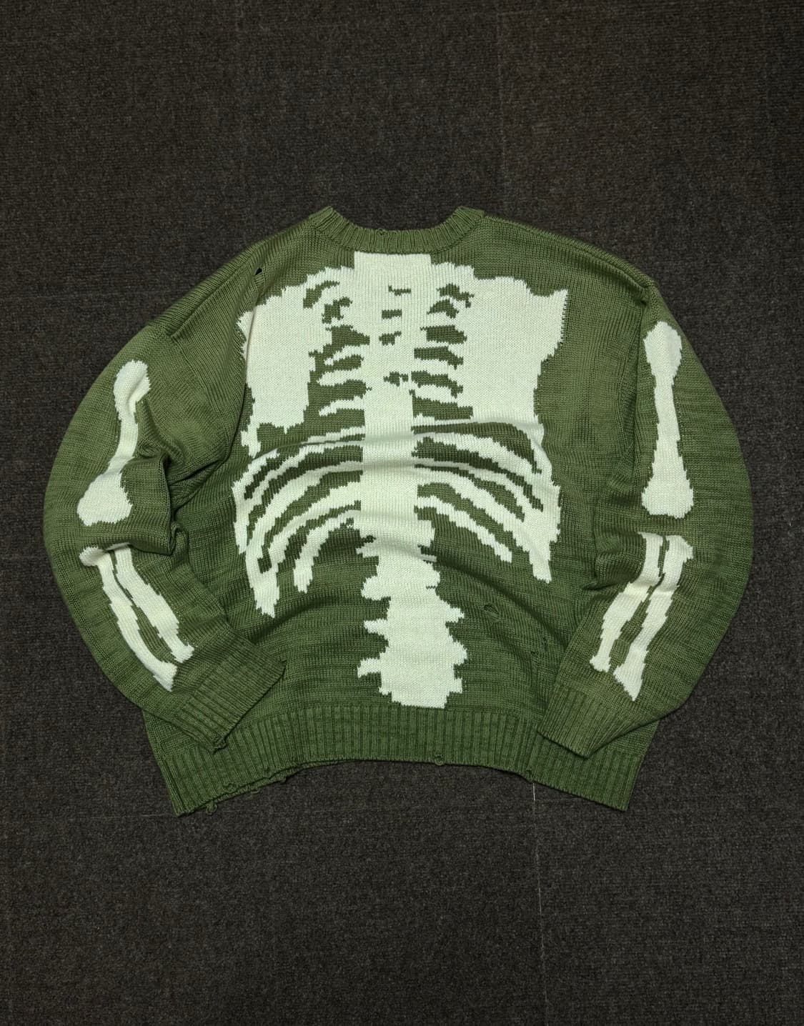 캐피탈 본 니트 카키 코튼 3사이즈 상품이미지1