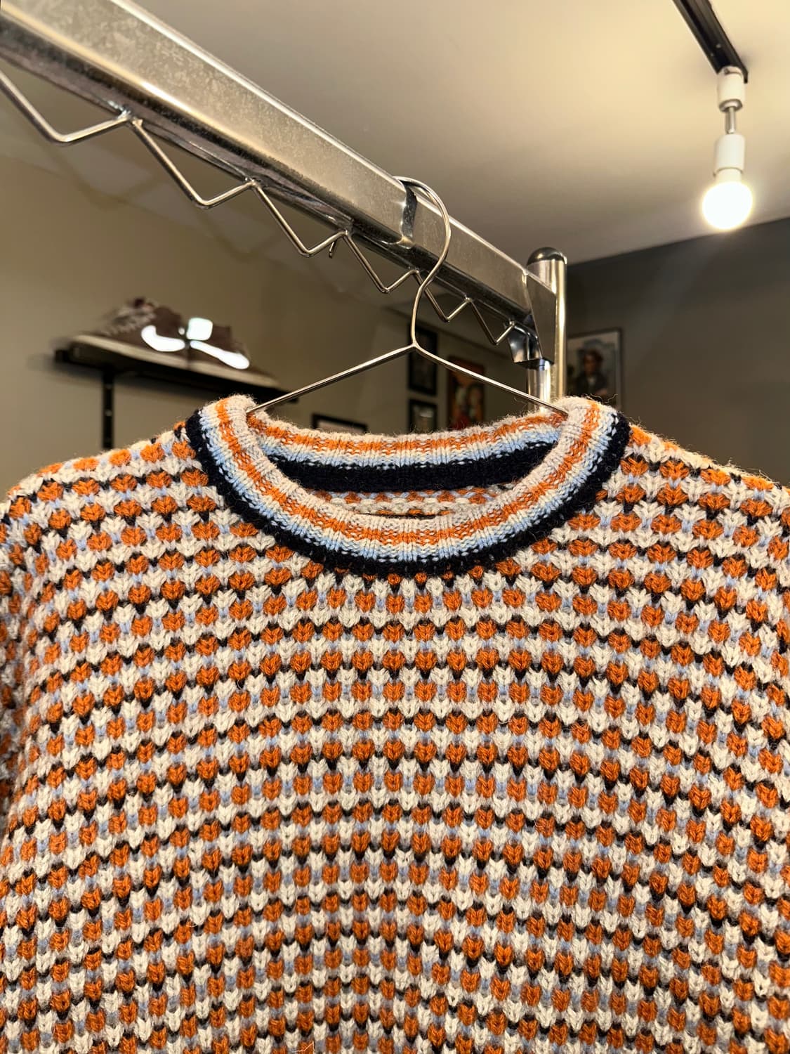 Beams check pattern detail wool knitwear 상품이미지4