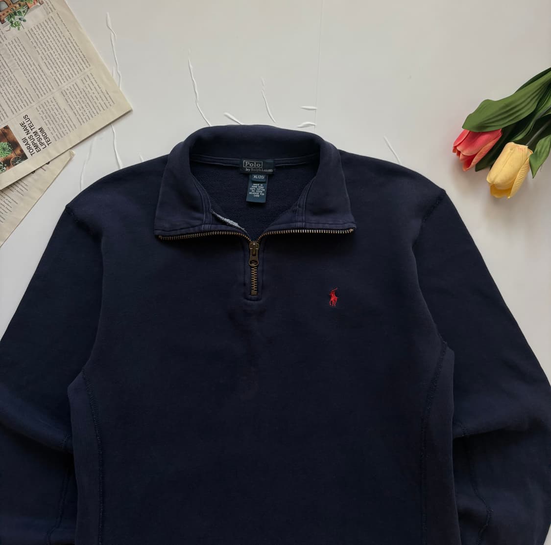 Polo 폴로랄프로렌 네이비 하프 집업 상품이미지3