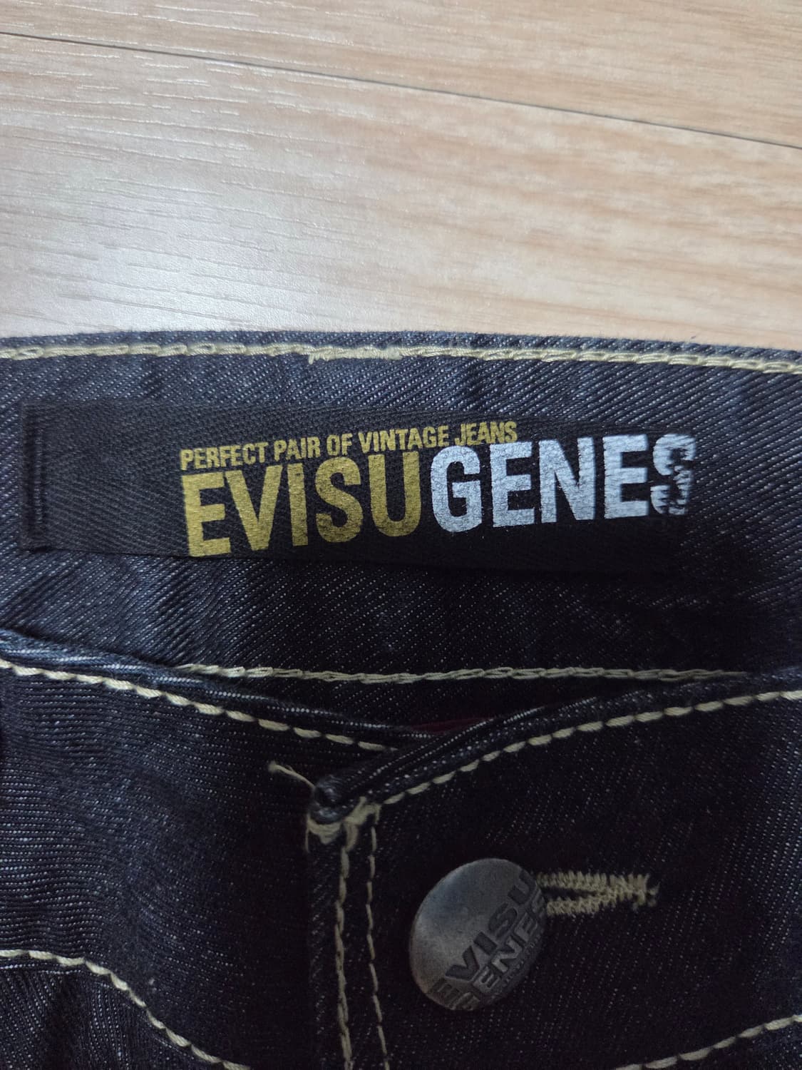 에비수 백자수패치 데님팬츠 상품이미지2