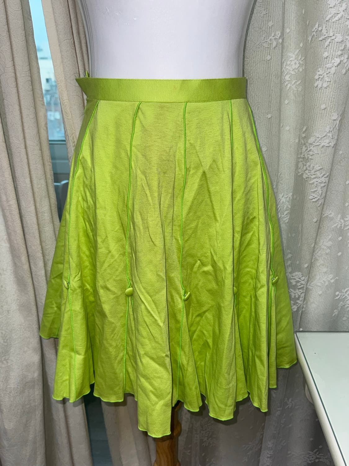 Vintage lime midiskirt 상품이미지1