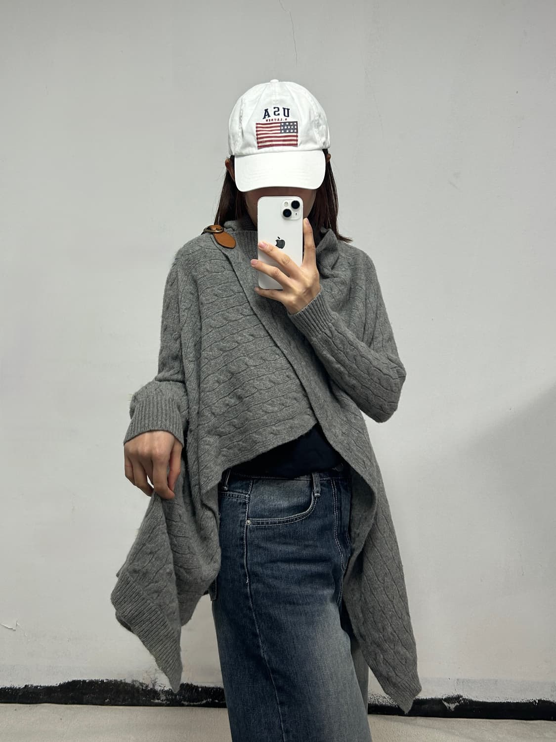 폴로 랄프로렌 꽈배기 니트 숄 케이프 가디건 상품이미지2