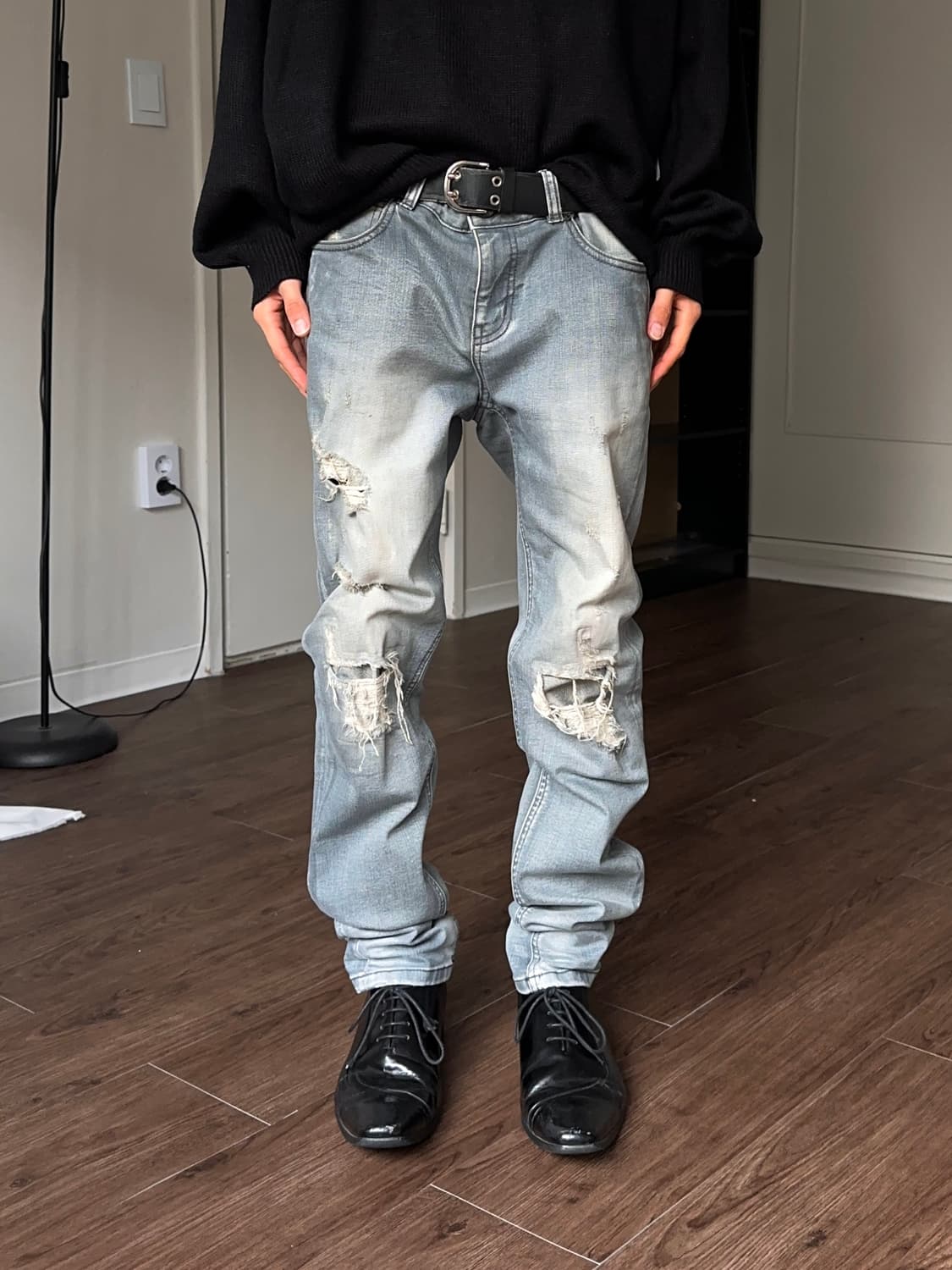 Ubjeans 디스트레스 & 리프드 스키니 진 상품이미지6