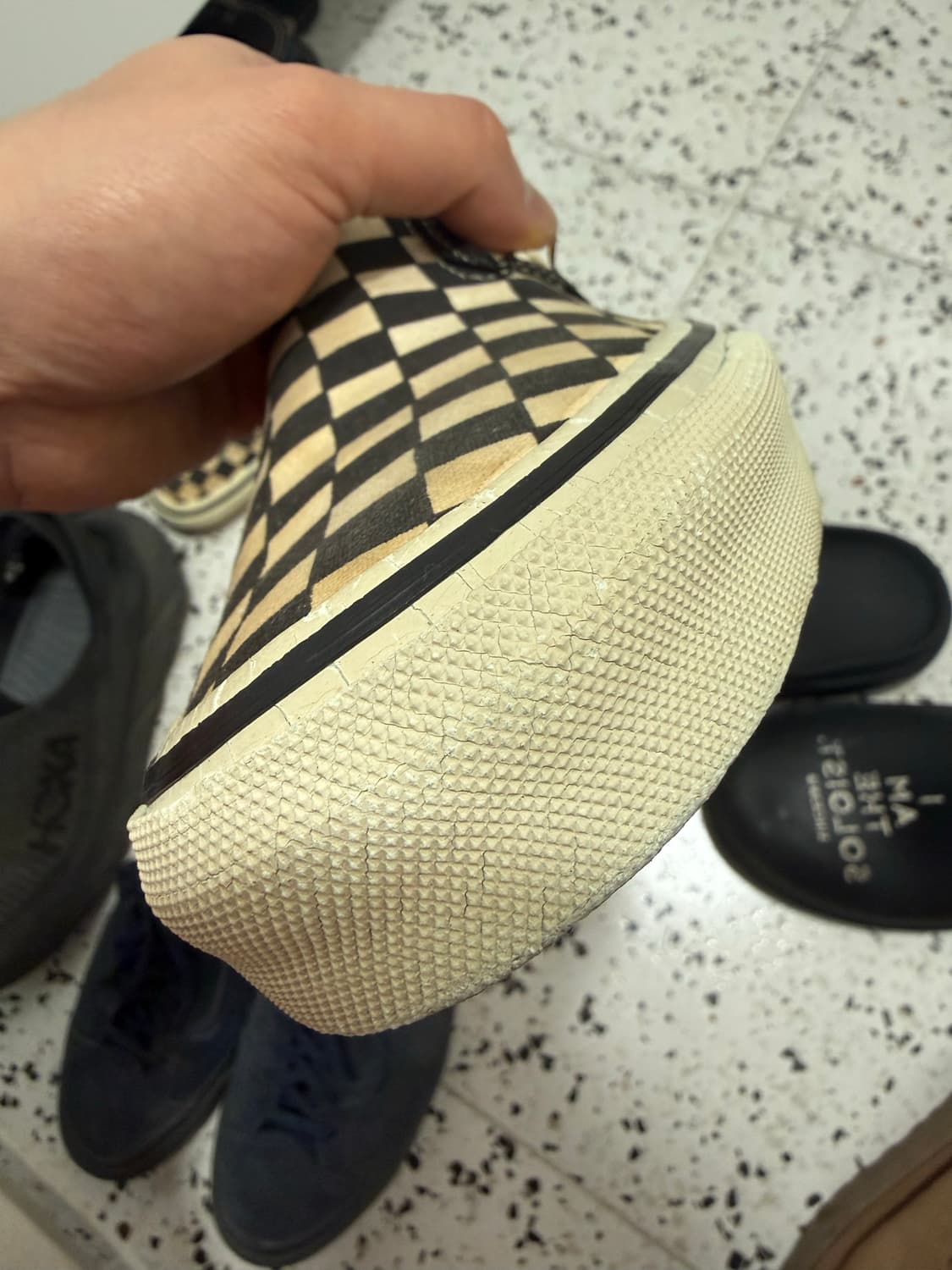 90s 반스 블랙 체커보드 슬립온 상품이미지9