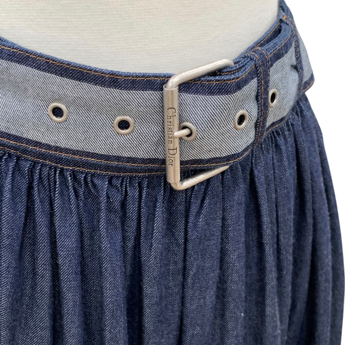 크리스찬 디올 쿠튀르 티어드 데님 벨트 롱 스커트 상품이미지7
