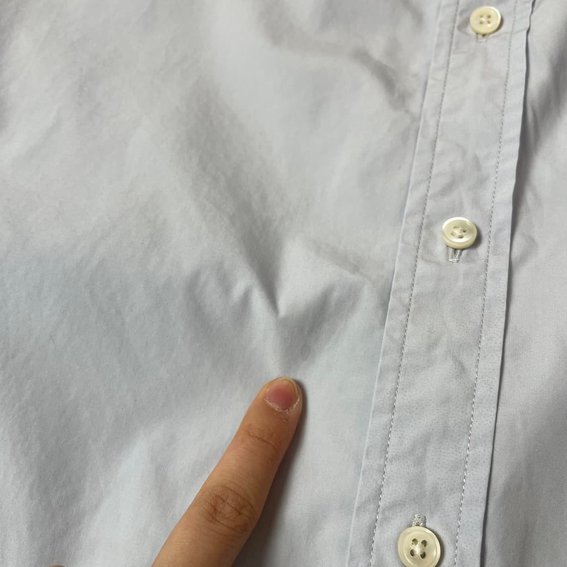 포터리 스카이블루 원포켓 코튼 긴팔 셔츠  상품이미지5