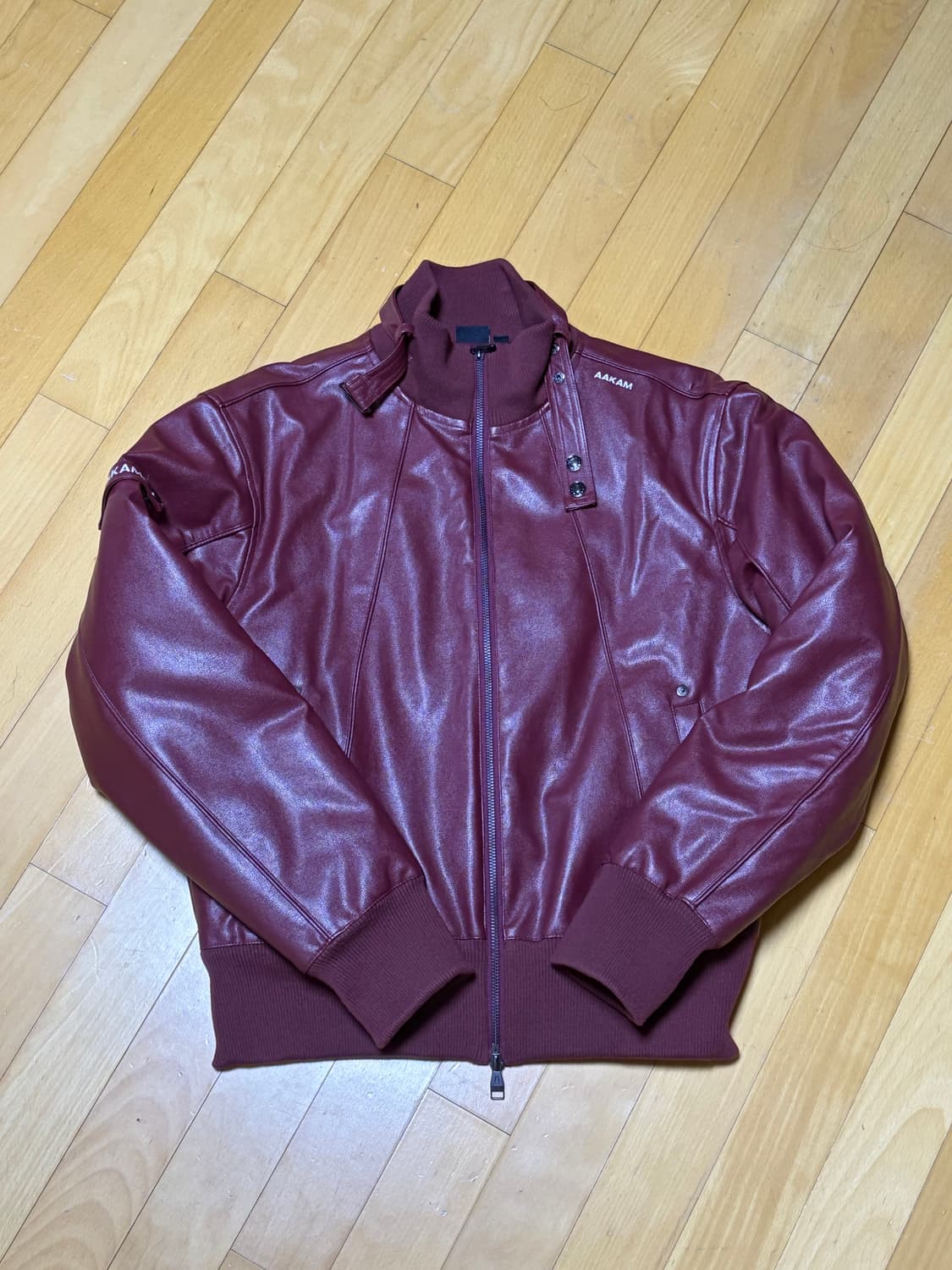 아캄 High-Neck Piping Leather Blouson 상품이미지2