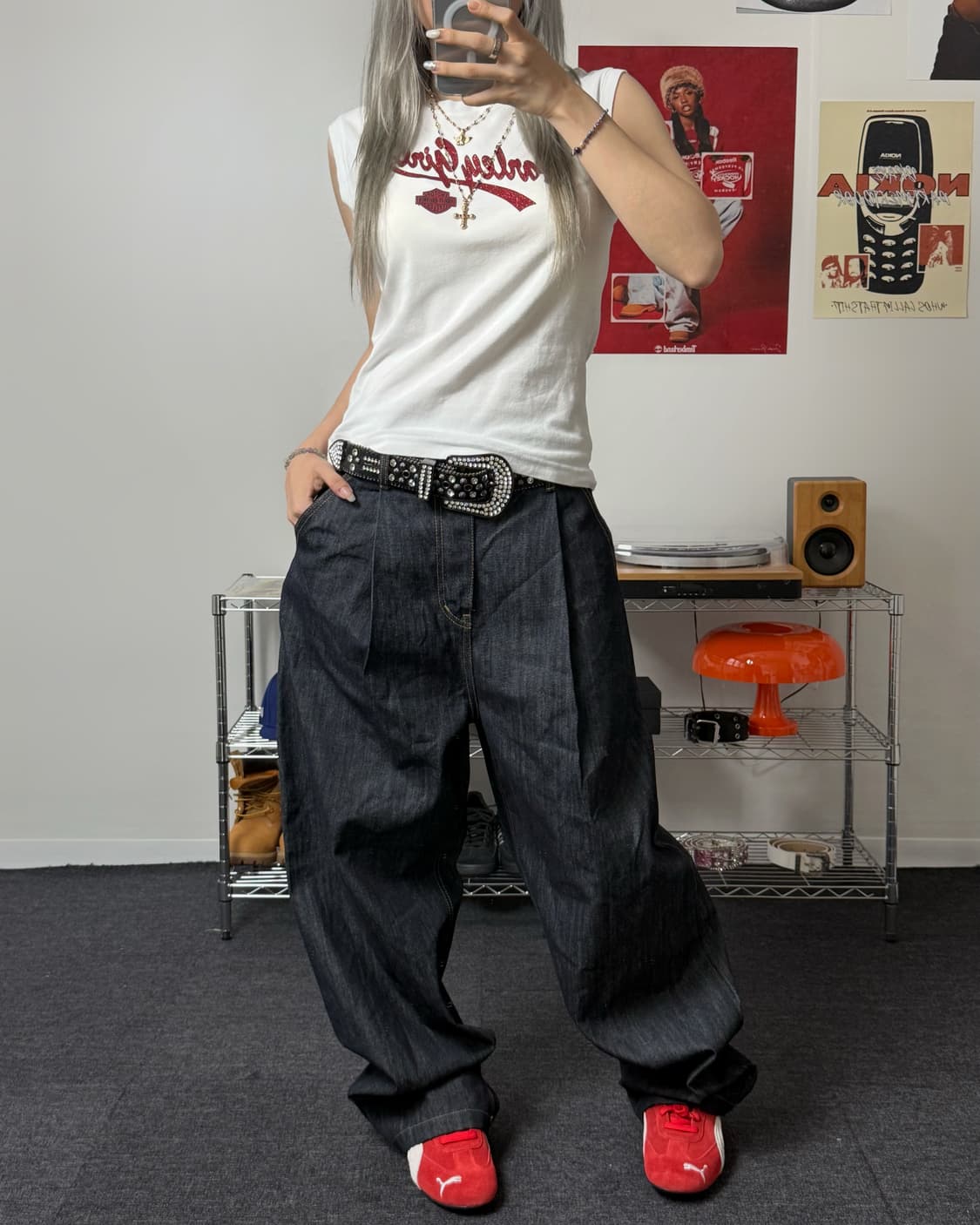 할리데이비슨 00s 할리걸 화이트 슬리브리스 상품이미지5