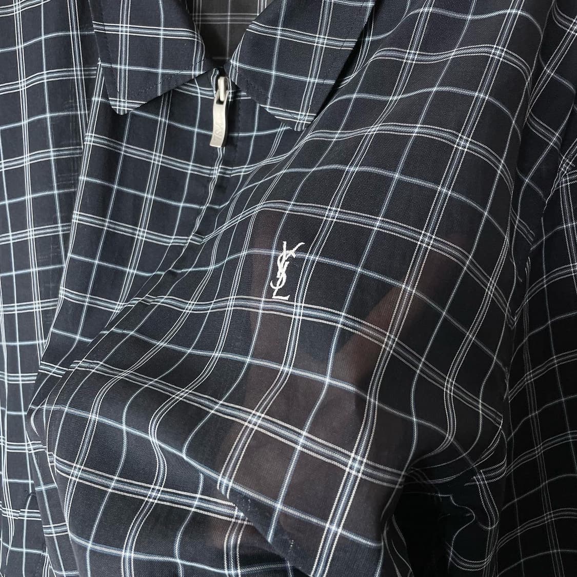 입생로랑 YSL 체크 아세테이트 자켓 상품이미지3