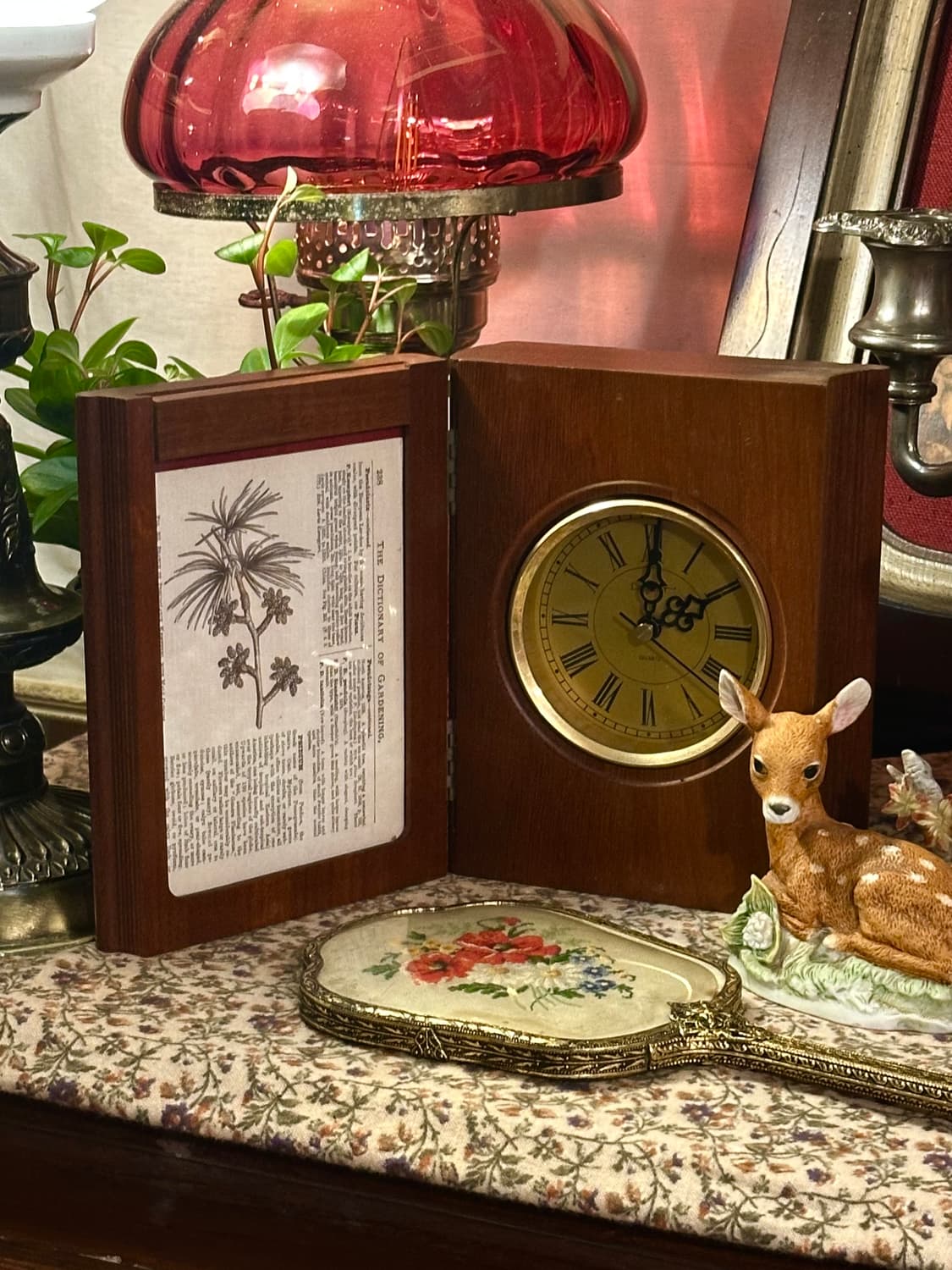 일본 빈티지 월넛 우드 북 커버 디자인 시계 액자 상품이미지1